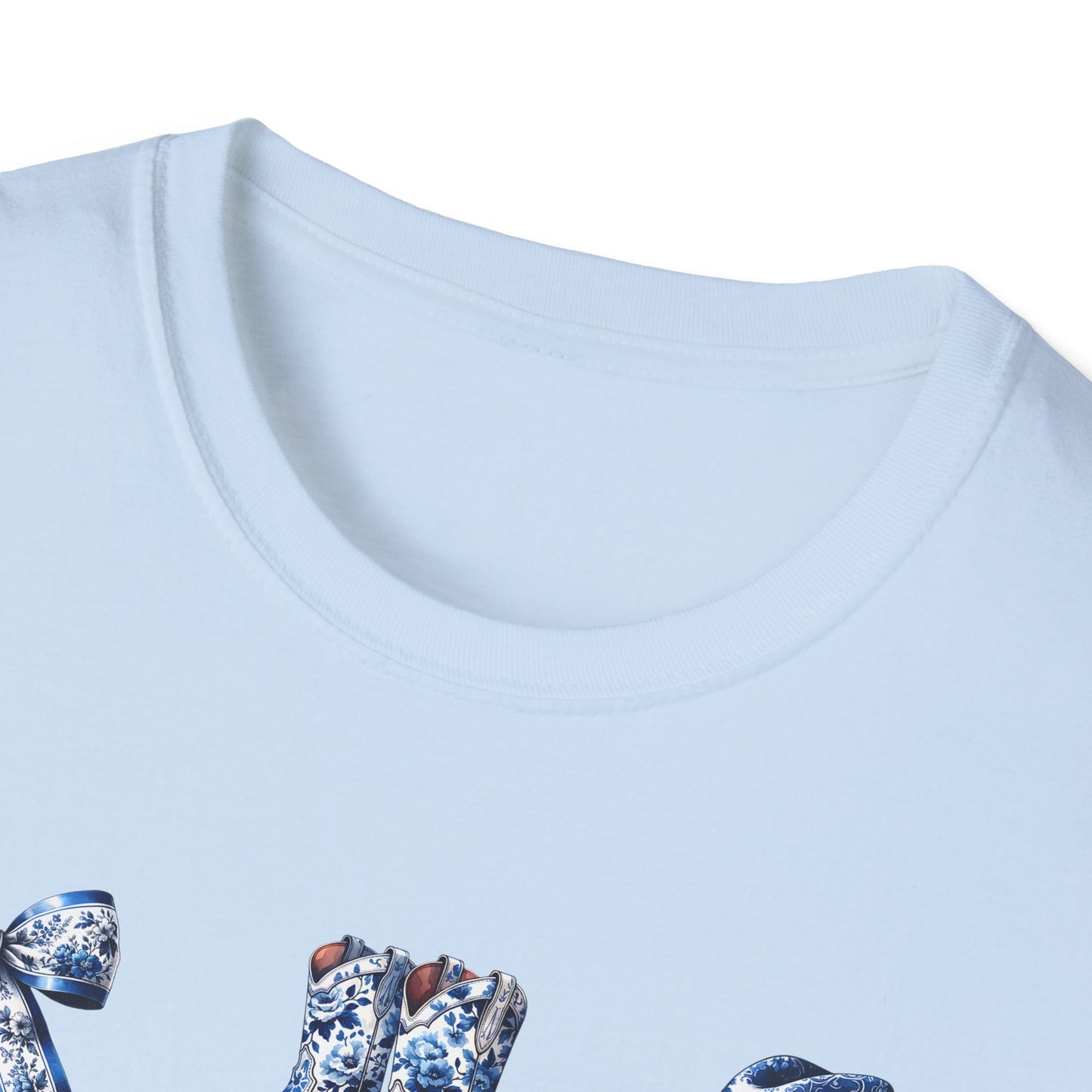 Cowgirl Blue Toile Bows T-Shirt
