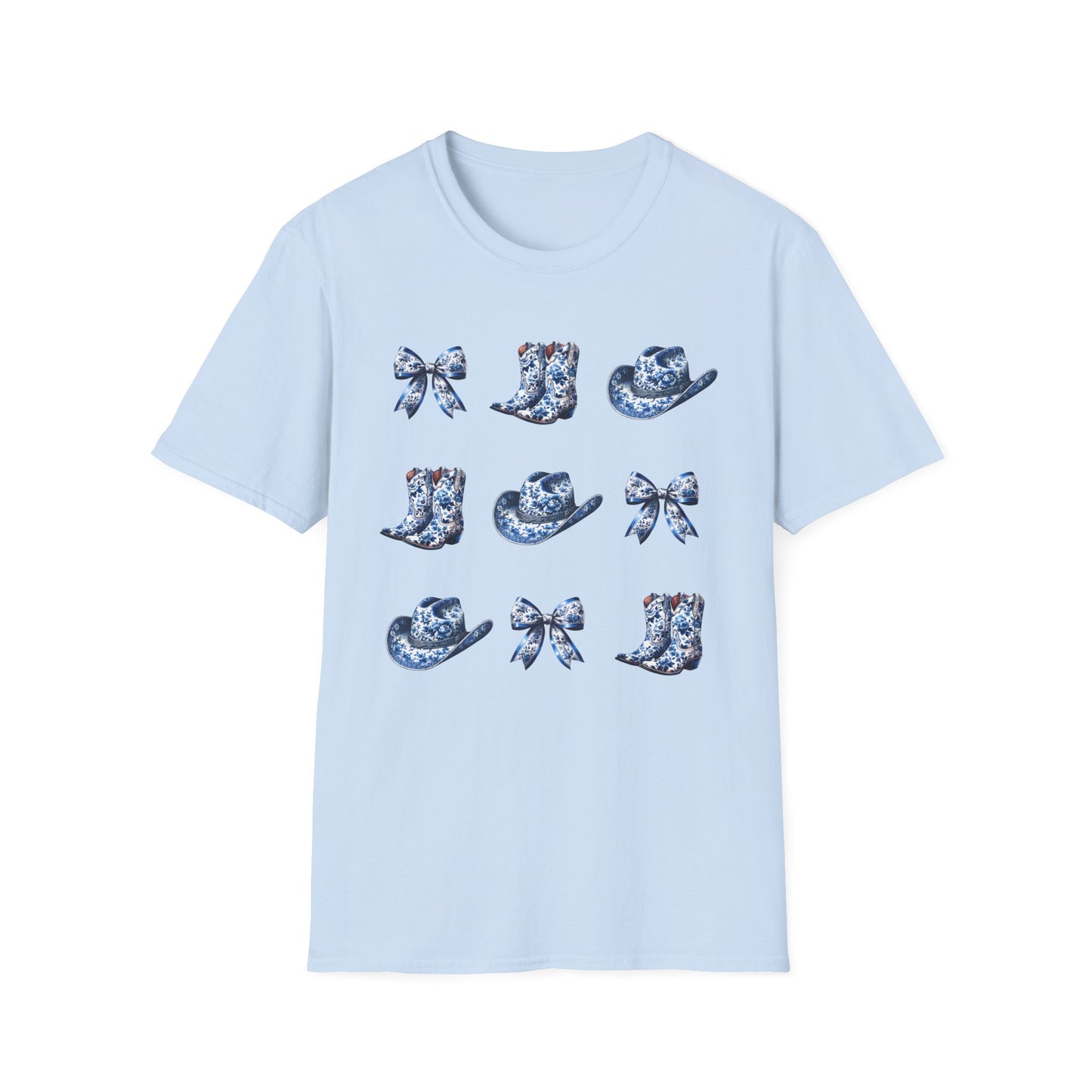 Cowgirl Blue Toile Bows T-Shirt