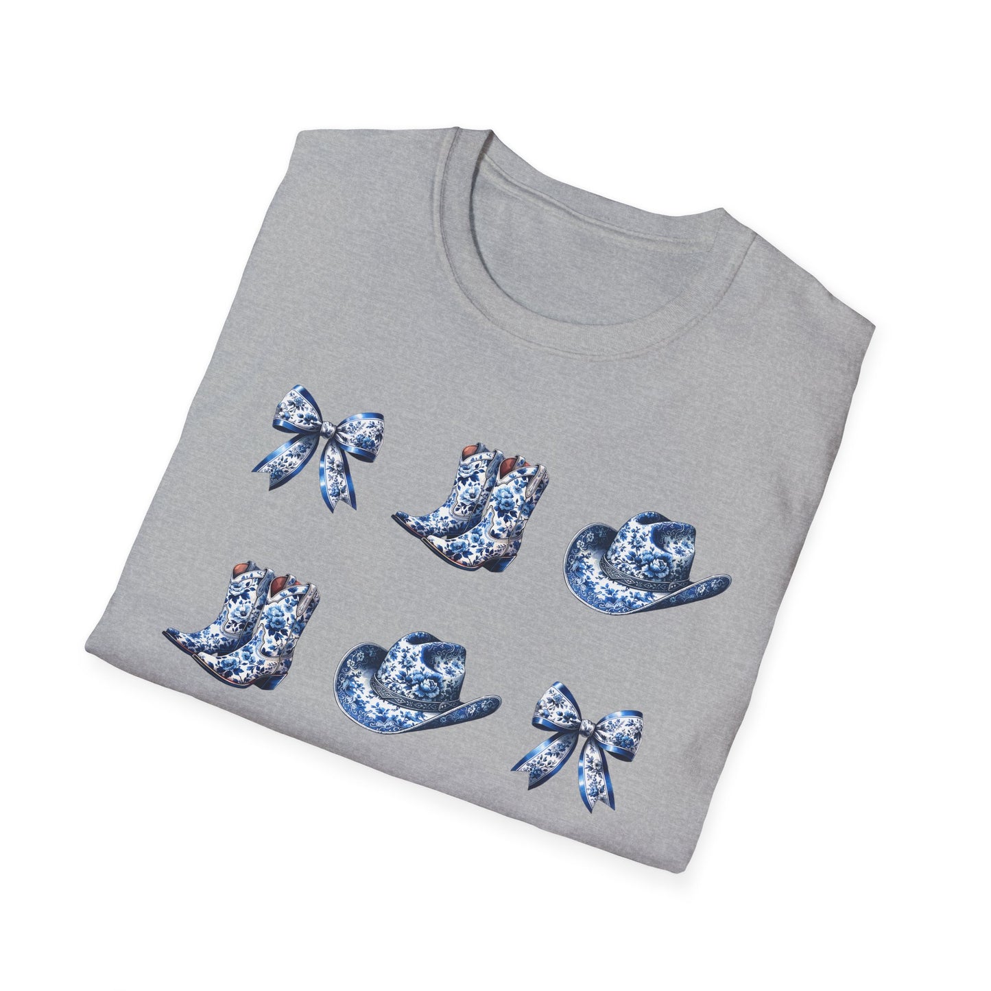 Cowgirl Blue Toile Bows T-Shirt
