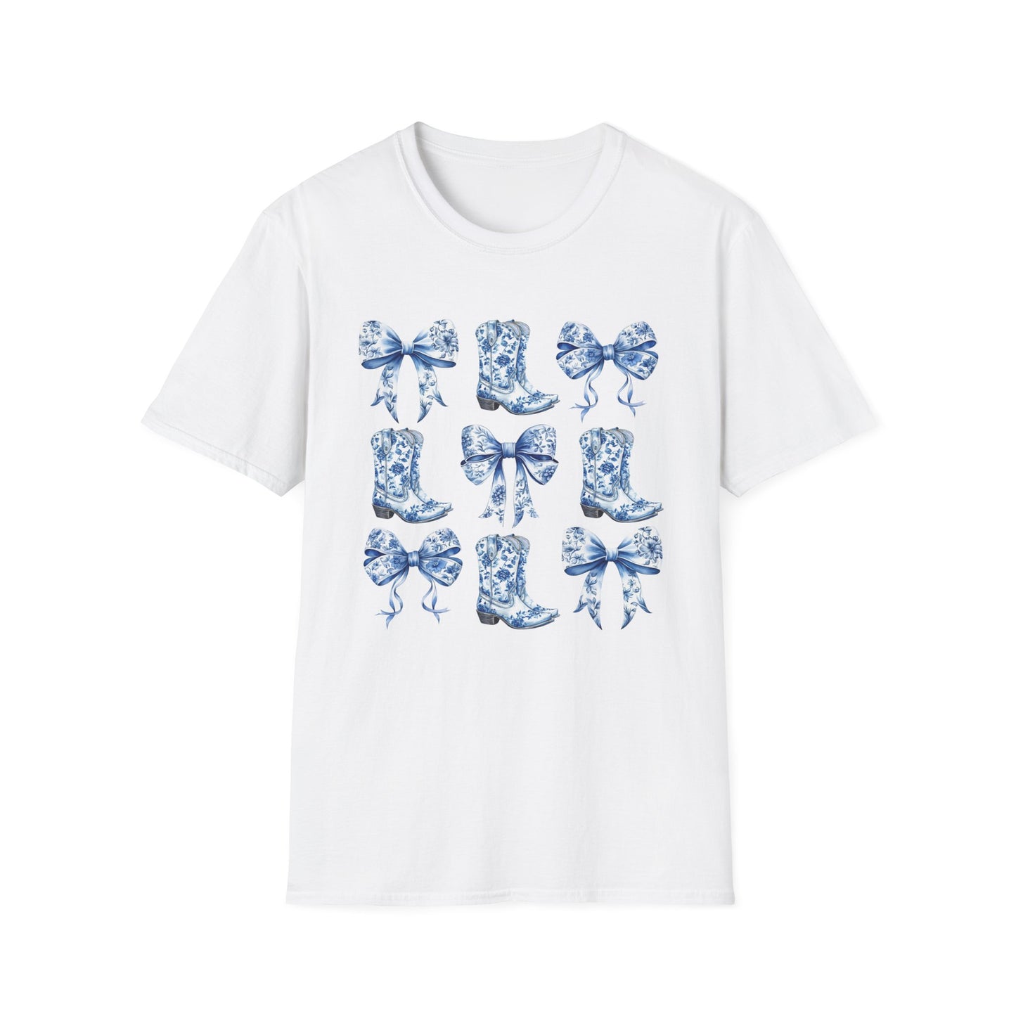 Cowgirl Blue Toile Bows T-Shirt
