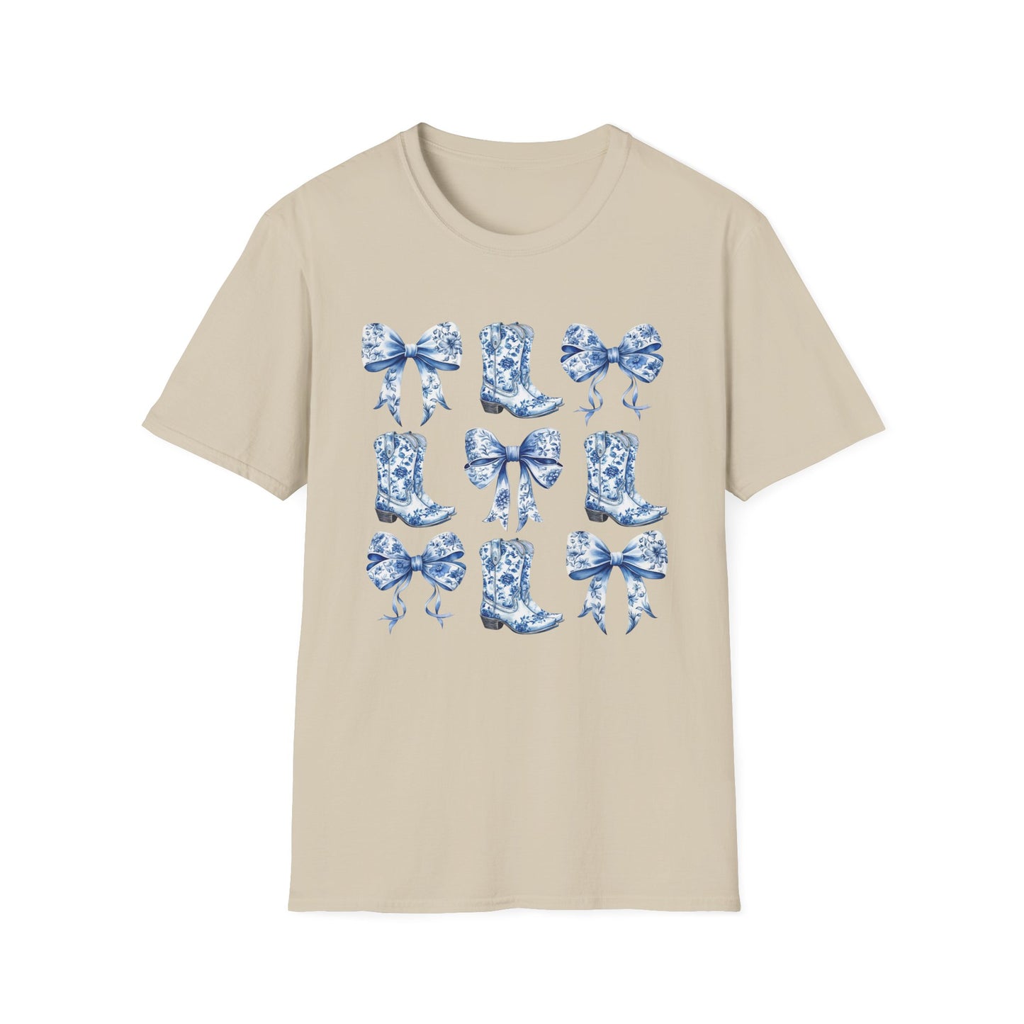 Cowgirl Blue Toile Bows T-Shirt