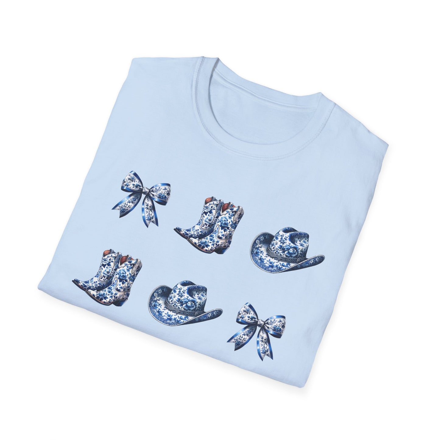 Cowgirl Blue Toile Bows T-Shirt