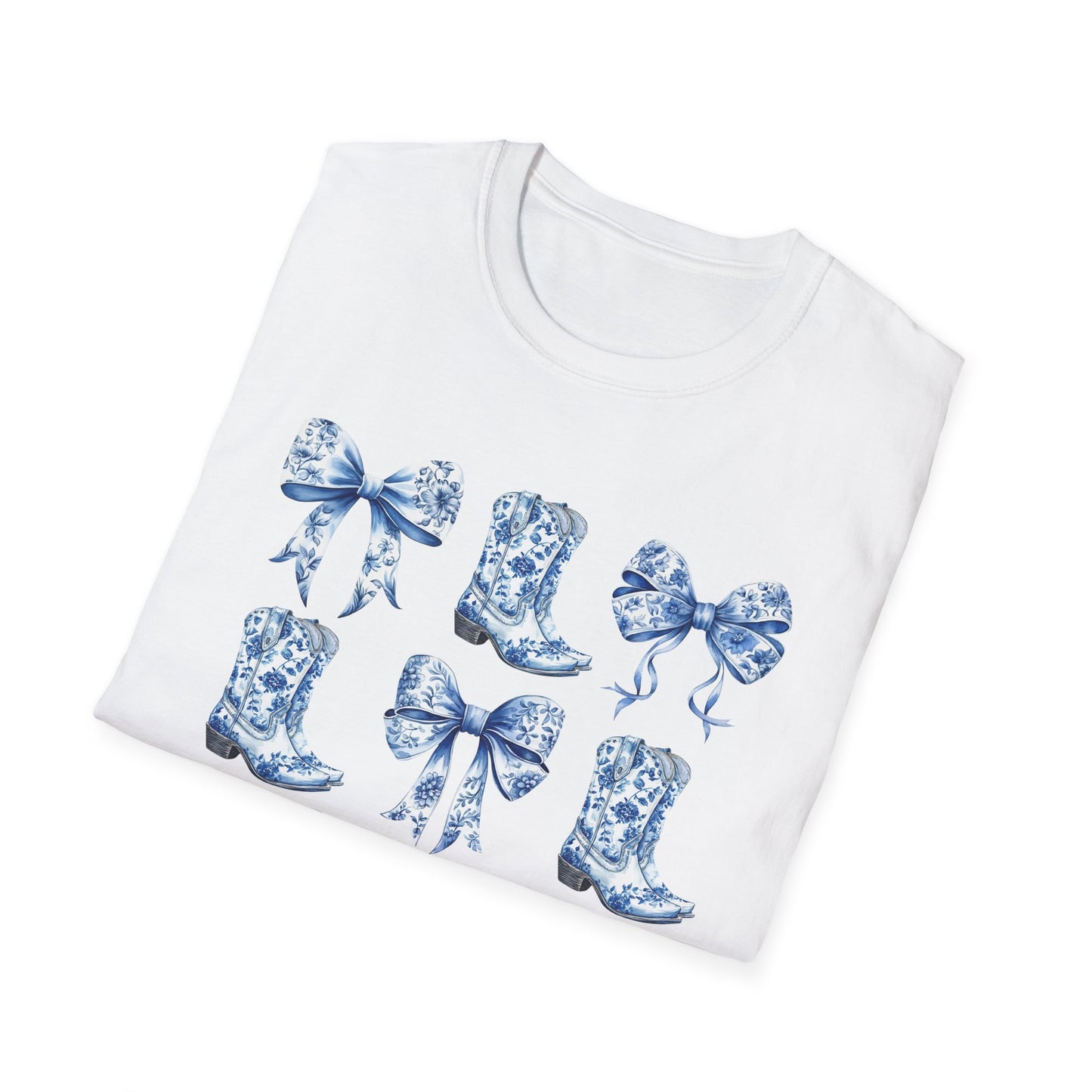 Cowgirl Blue Toile Bows T-Shirt