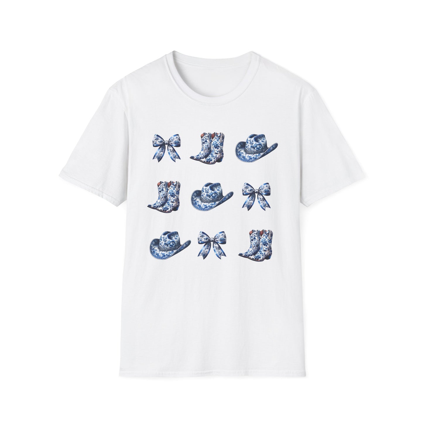 Cowgirl Blue Toile Bows T-Shirt