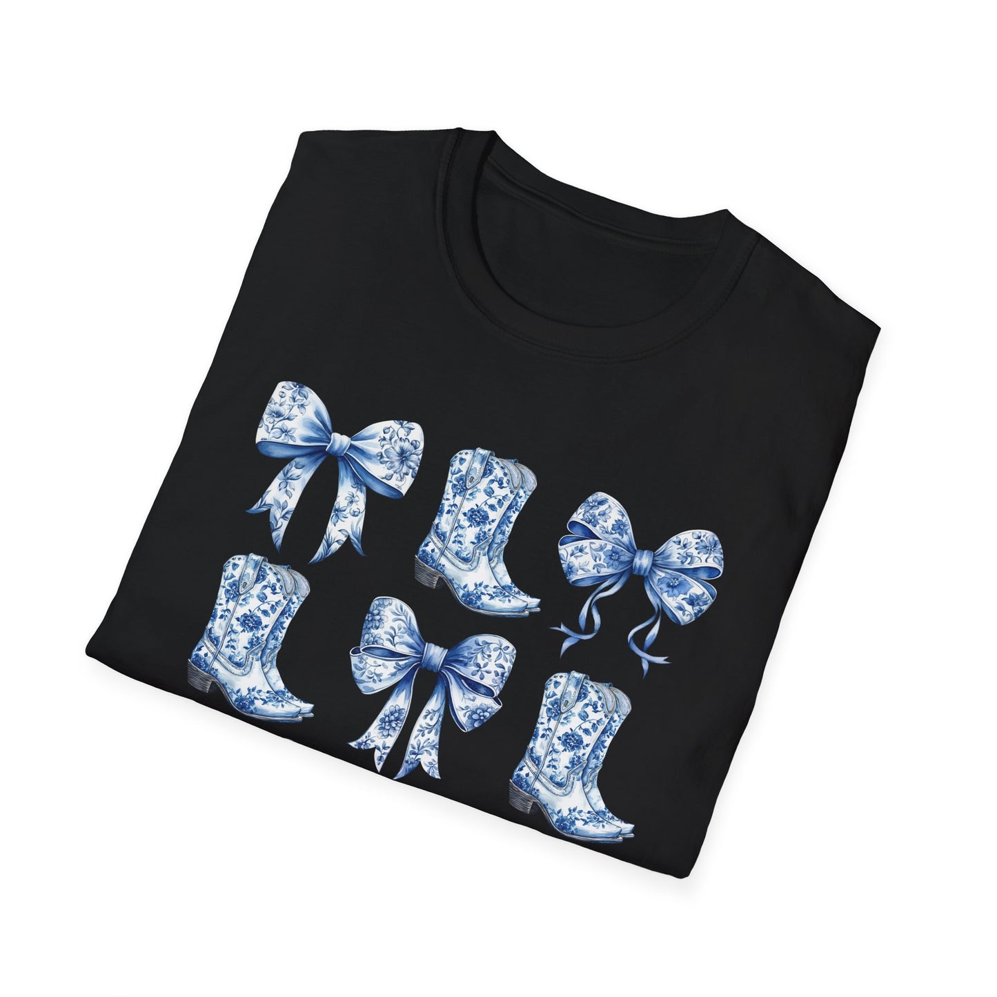 Cowgirl Blue Toile Bows T-Shirt