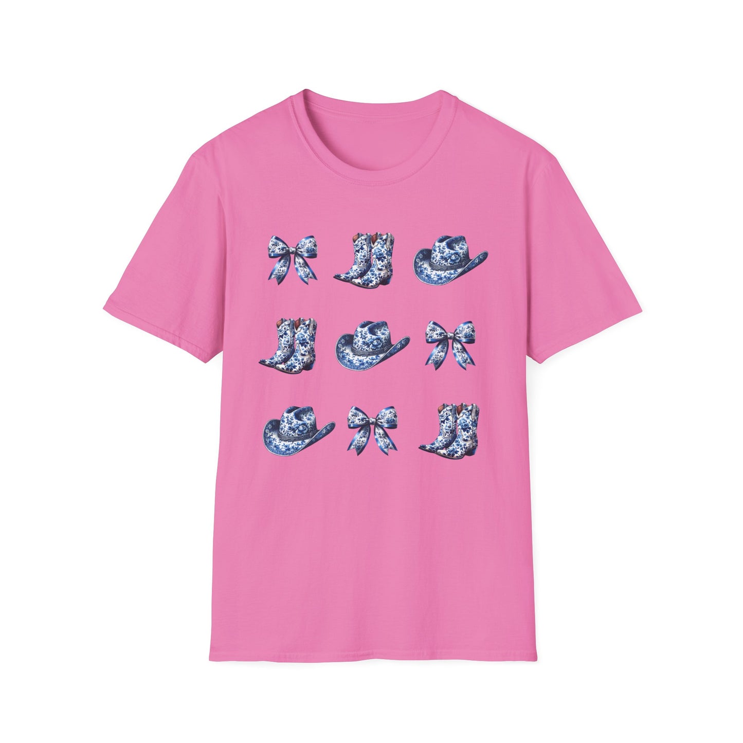 Cowgirl Blue Toile Bows T-Shirt
