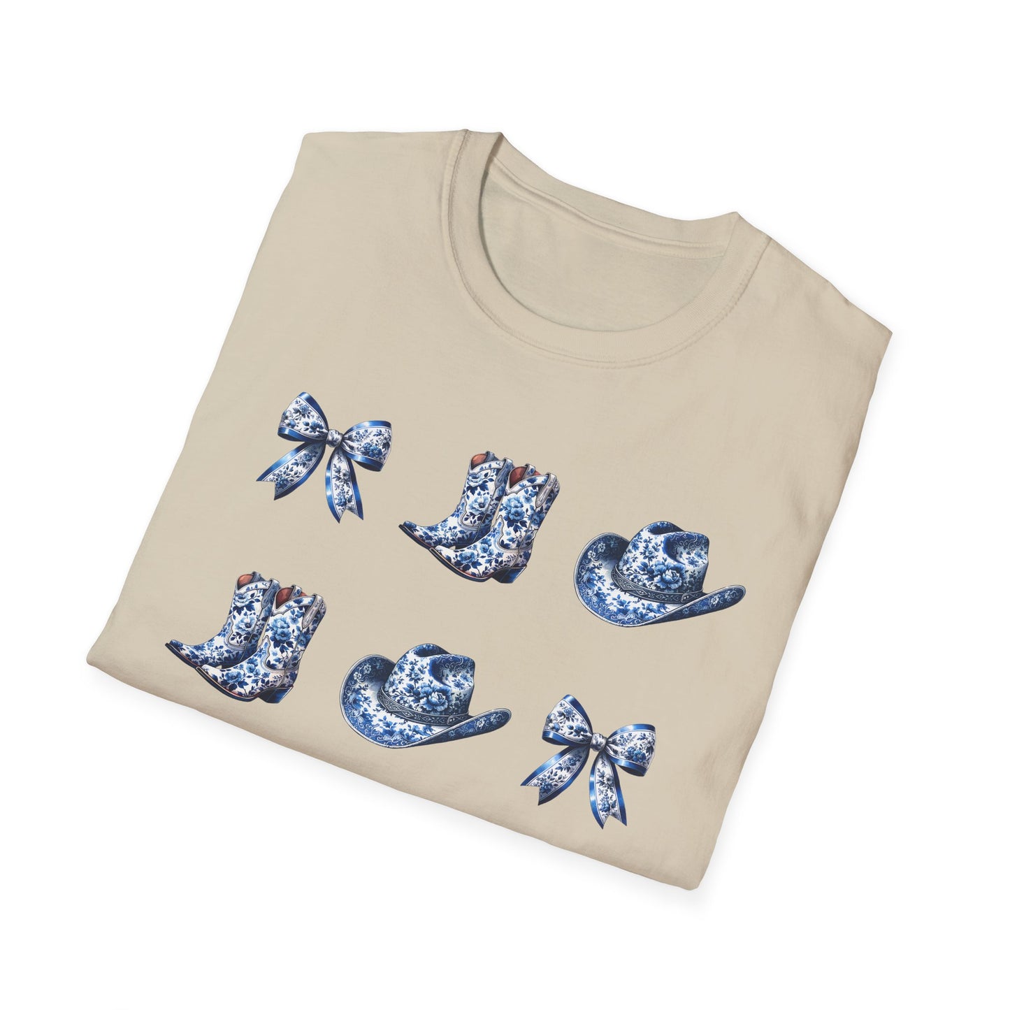 Cowgirl Blue Toile Bows T-Shirt