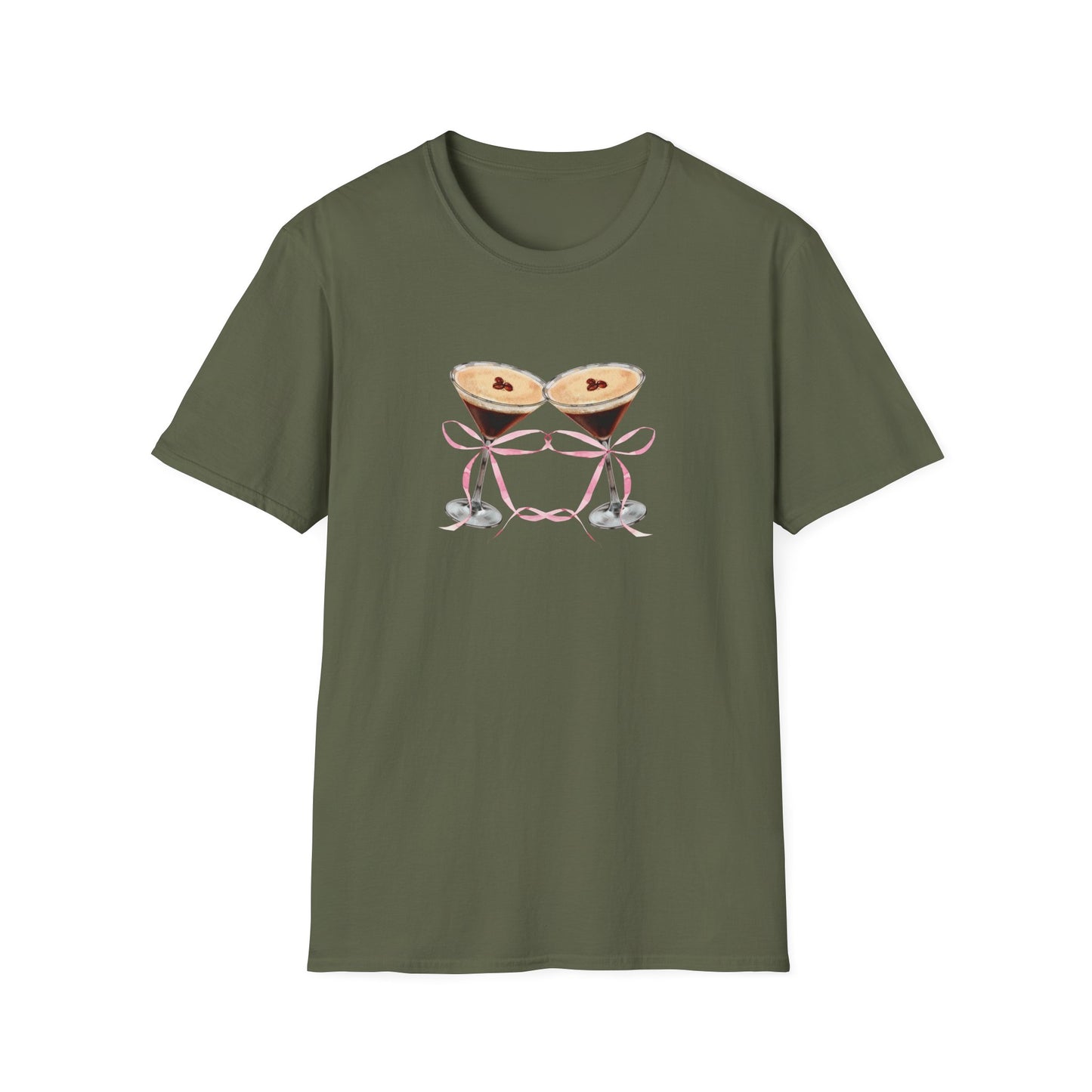 Espresso martinis Pink coquette bows Tini time T-Shirt