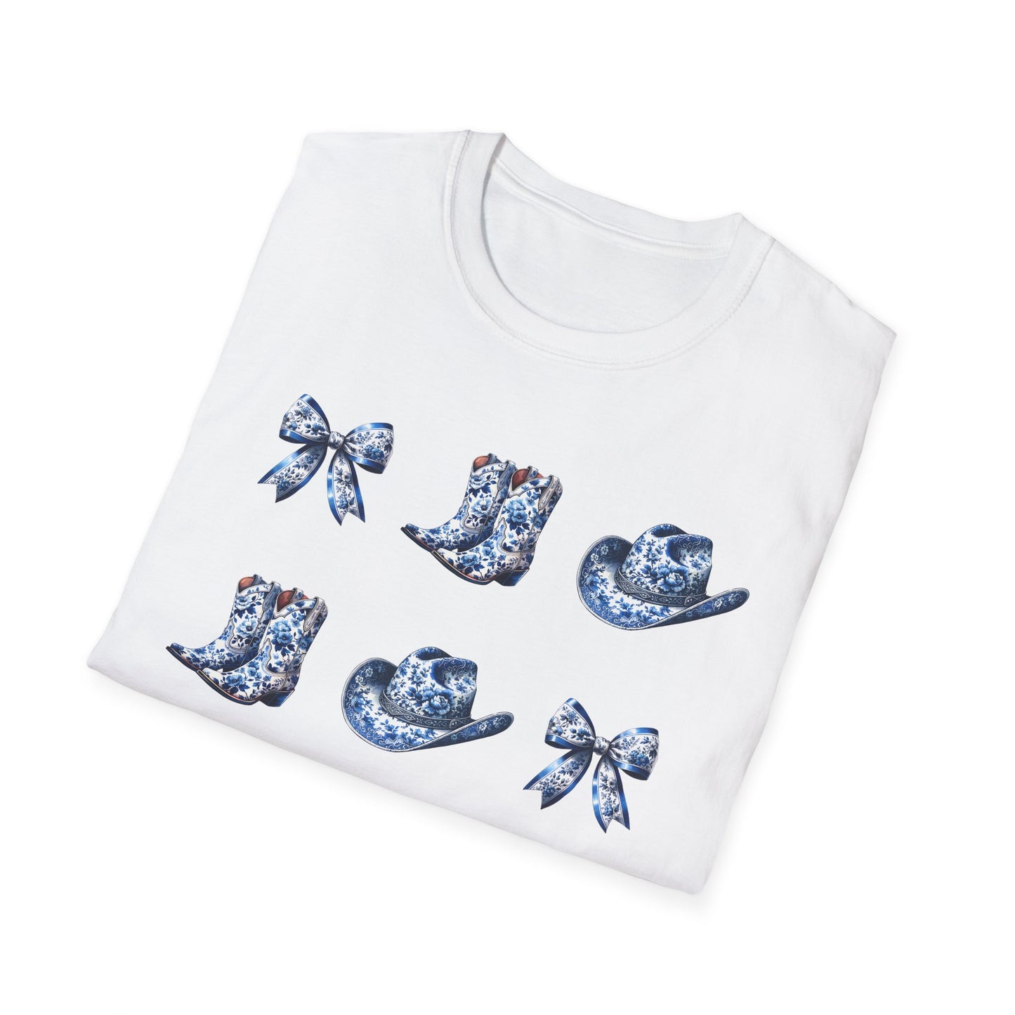 Cowgirl Blue Toile Bows T-Shirt