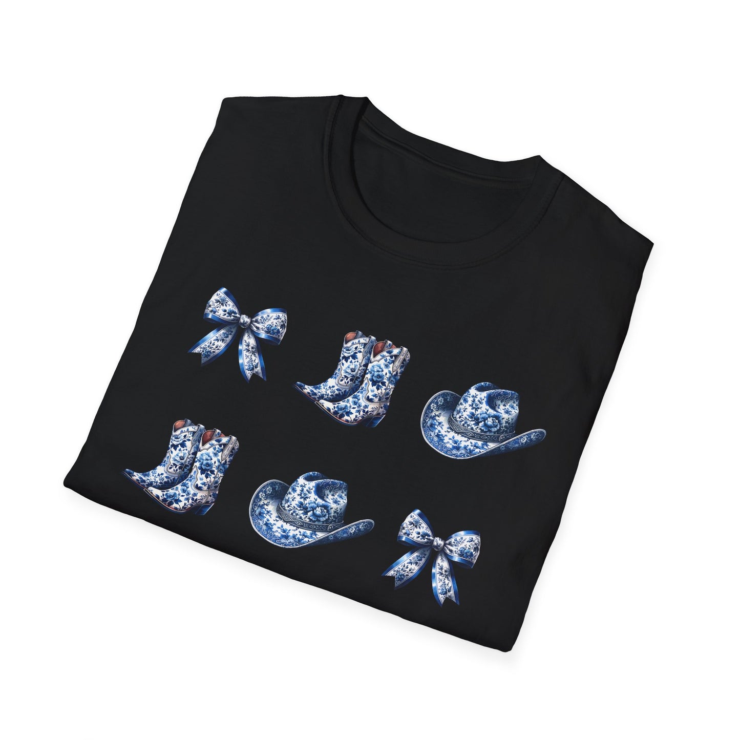Cowgirl Blue Toile Bows T-Shirt