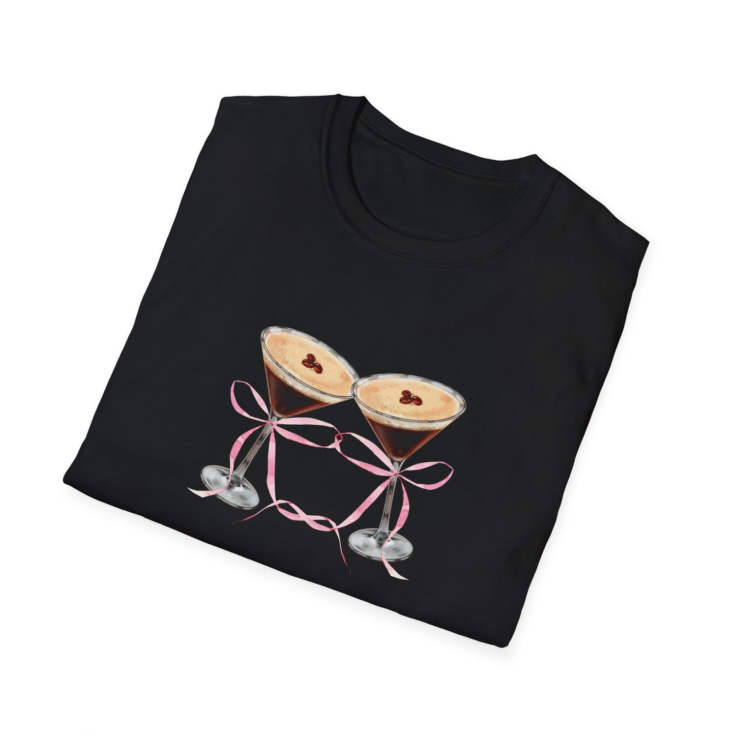 Espresso martinis Pink coquette bows Tini time T-Shirt