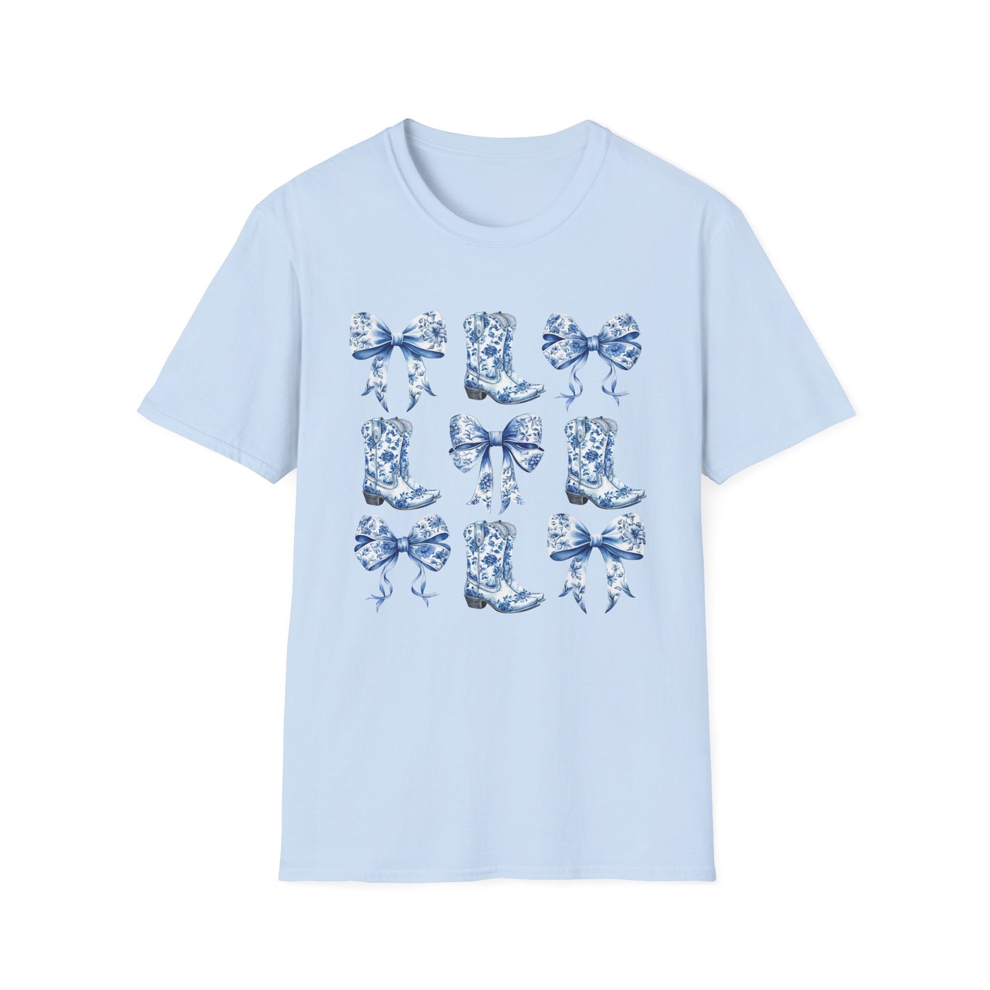 Cowgirl Blue Toile Bows T-Shirt