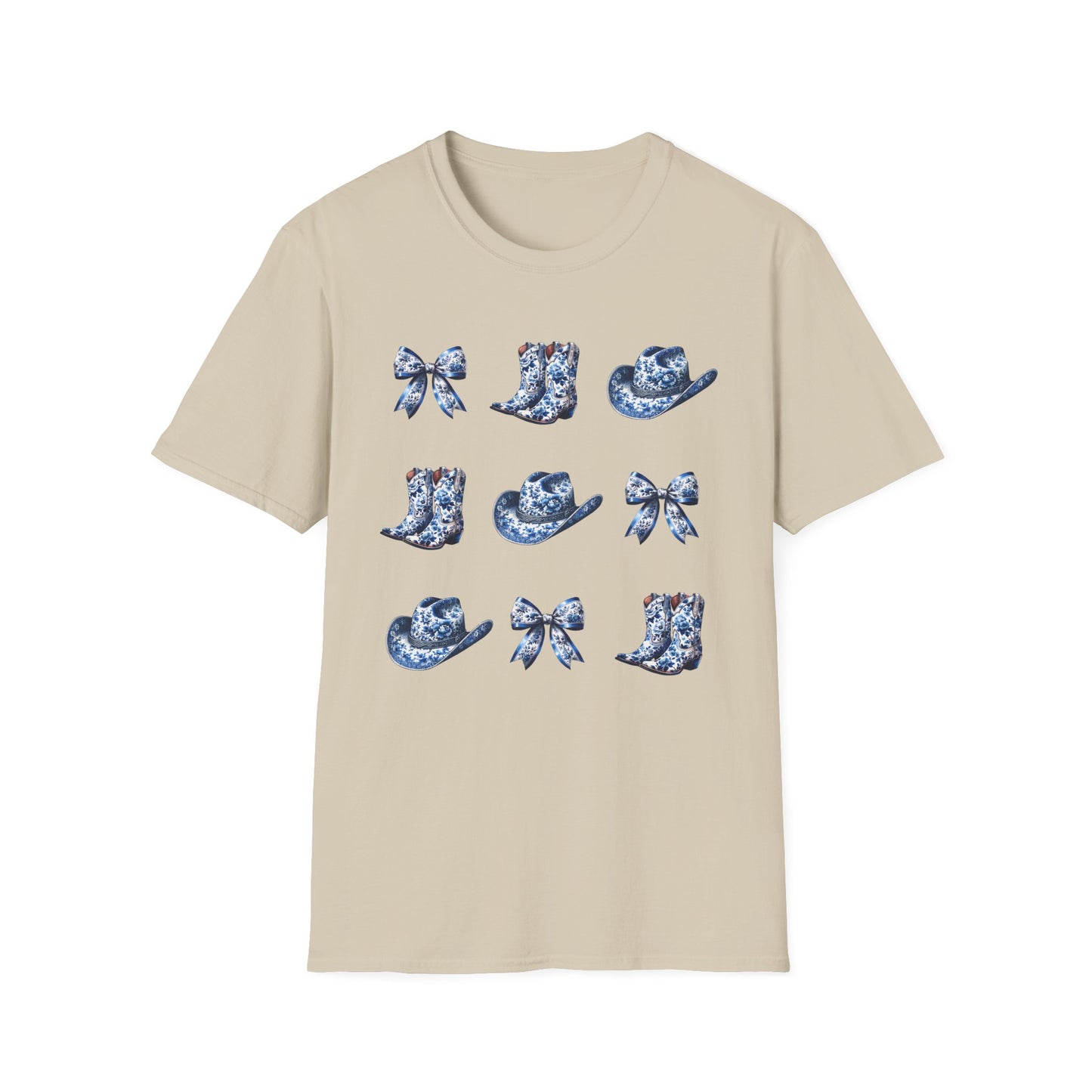 Cowgirl Blue Toile Bows T-Shirt