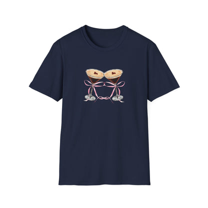 Espresso martinis Pink coquette bows Tini time T-Shirt