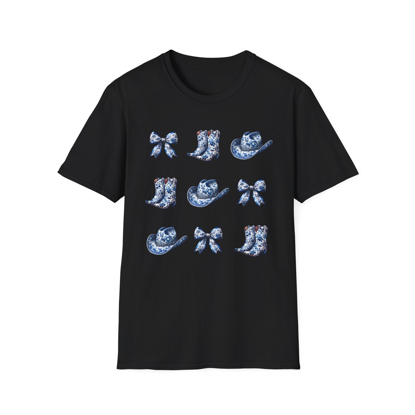 Cowgirl Blue Toile Bows T-Shirt