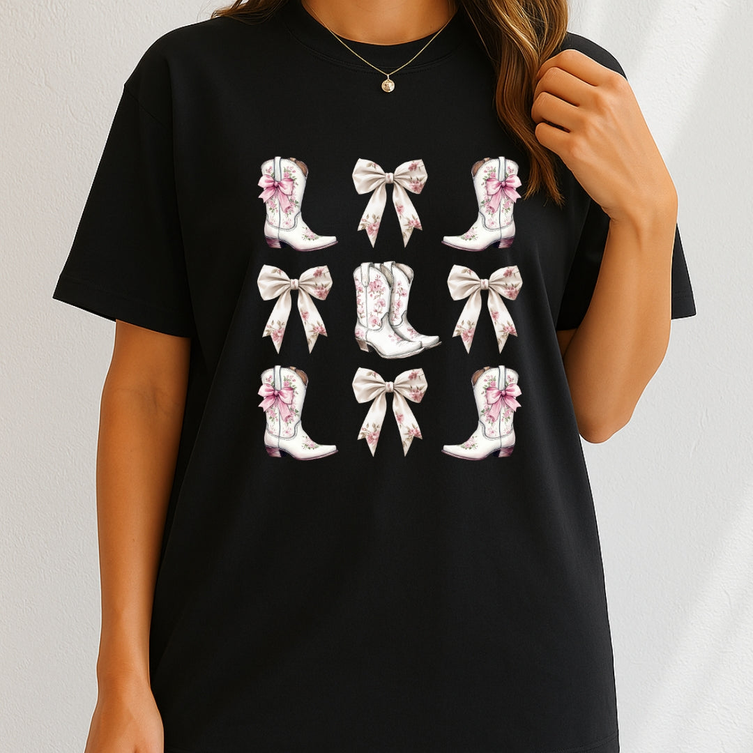 Cowgirl Pink Toile Bows T-Shirt