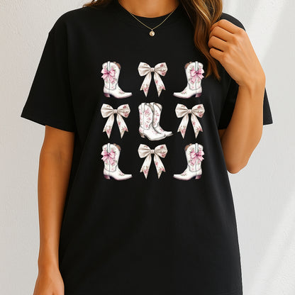 Cowgirl Pink Toile Bows T-Shirt