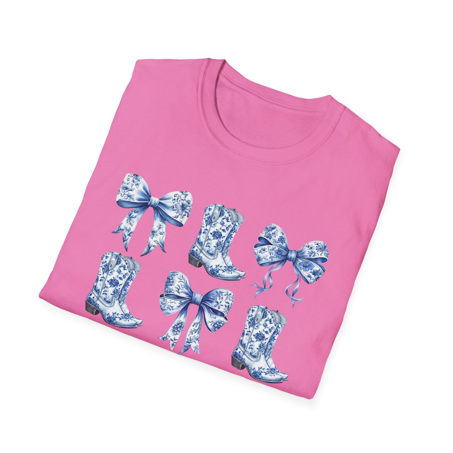 Cowgirl Blue Toile Bows T-Shirt