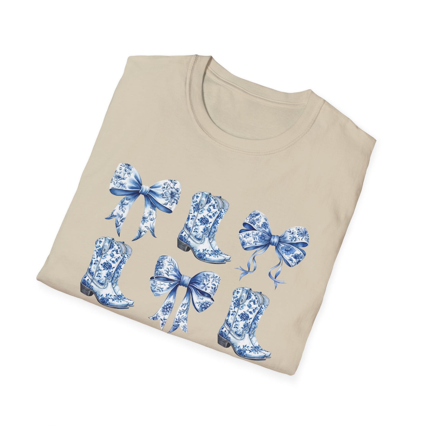 Cowgirl Blue Toile Bows T-Shirt