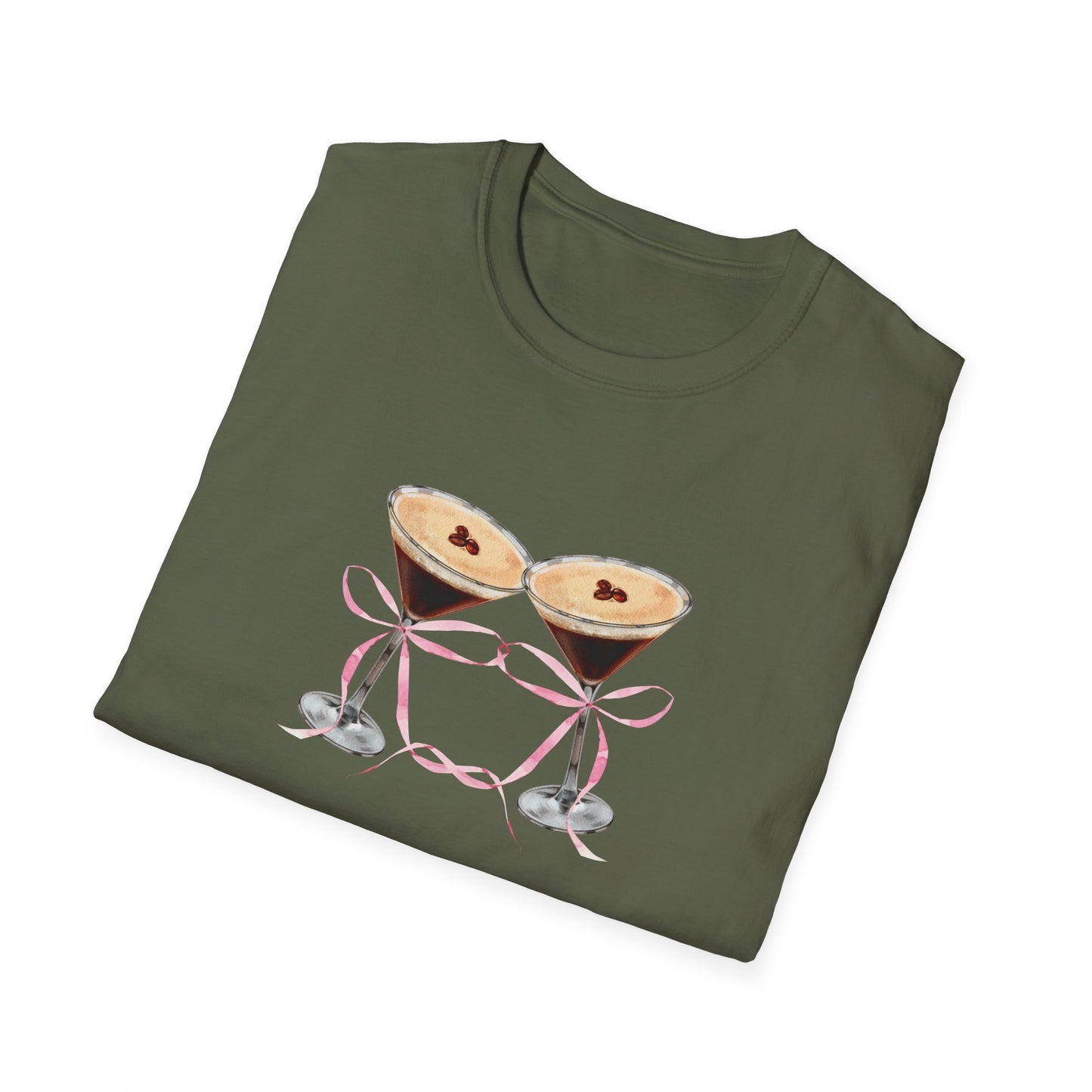 Espresso martinis Pink coquette bows Tini time T-Shirt