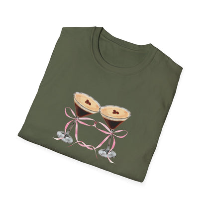 Espresso martinis Pink coquette bows Tini time T-Shirt