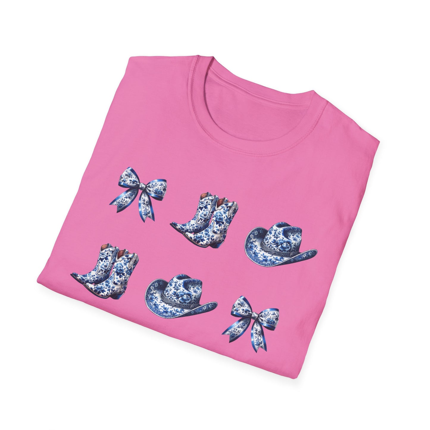 Cowgirl Blue Toile Bows T-Shirt