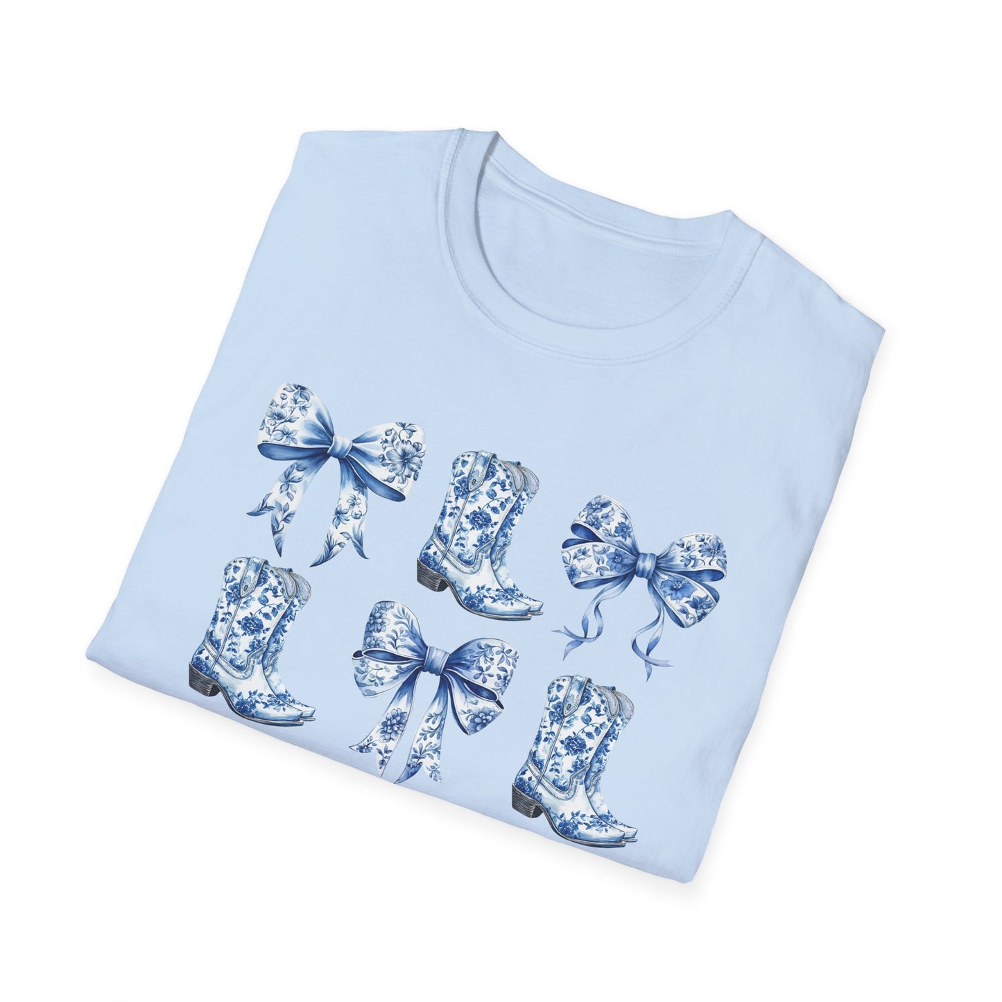Cowgirl Blue Toile Bows T-Shirt