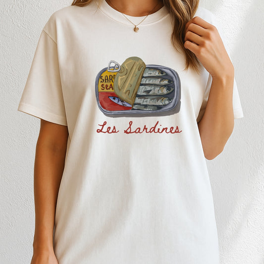 Les sardines Coastal beach Fisherman Aesthetic T-Shirt